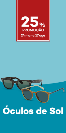 &Oacute;culos de Sol com promo&ccedil;&atilde;o 25% direto - de 25 mar&ccedil;o a 17 agosto